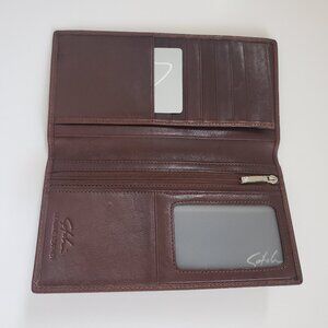 Vintage Leather Wallet Bi Fold Cardholder Slots Zipper Pouch Money Holder NWT
